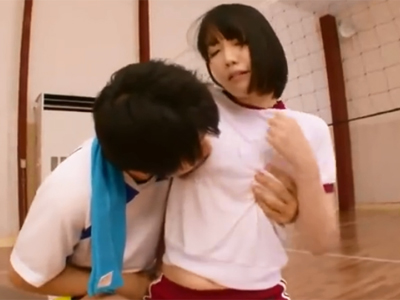 体操着姿の美少女JKが発情した友人に襲われてハメ→ピスハメに潮吹きアクメ